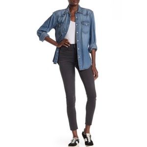 Madewell Washed Black Midrise Skinny Skinny Jeans